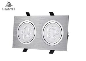 Quality Square Double Heads LED Recessed Ceiling Lights Downlight Silver Black White Color wholesale
