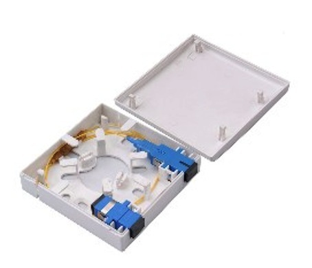 White ABS Material Optical Distribution Box 2 Ports Fiber Optic Faceplate