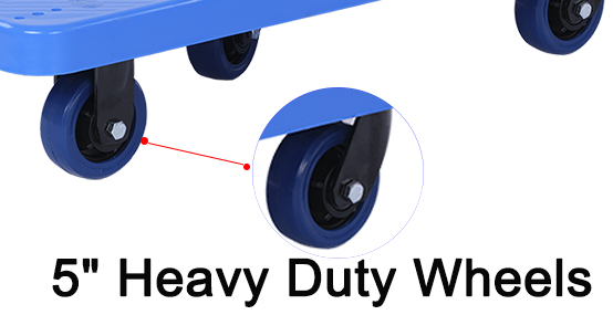 One Hand Foldable 600KG heavy duty folding trolley cart With 5 Inch TPR Wheels