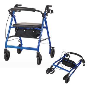 Quality Four Wheels Aluminum Medical Folding Wheelchair Rollator Walker wholesale