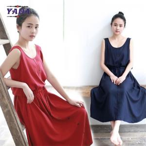 Quality Fashion casual stylish good quality elegant sleeveless lady long dress maxi for women wholesale