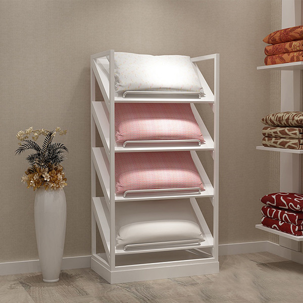 Height 2200mm Width 450mm Metal And Wood Storage Shelves For Pillow And Quilt