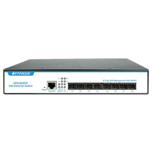 Cheap L3 managed 8 port 1G/ 10G Uplink SFP+ Port Smart Network industrial Managed Ethernet Fiber Switch for sale