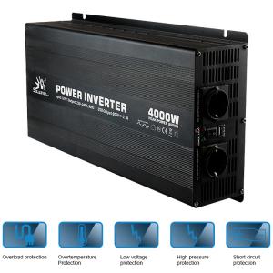 Quality Black 4000W Modified Sine Power Inverter , Multiscene Car Power Inverter wholesale