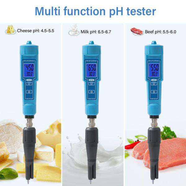 Automatic Calibrating PH Meter Replaceable Probe For Hydroponics Soil Cheese Meat Lab Water