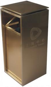 Quality Champagne Gold Coating Hotel Lobby Accessories Ashtrays Bins Stainless Steel Lobby Lift wholesale