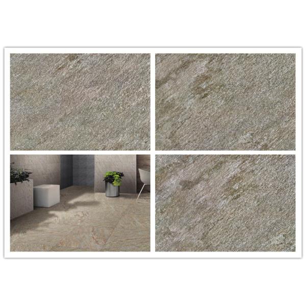Glazed Sandstone Ceramic Floor Tiles Concave Convex Pattern Surface Cement Look Porcelain Tile