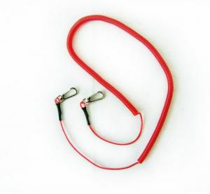 Fishing rod red color coiled leashes/paddle tether to protect fishing tools anti-drop coil