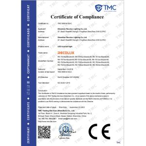 Shenzhen Recolux Lighting Company Limited Certifications