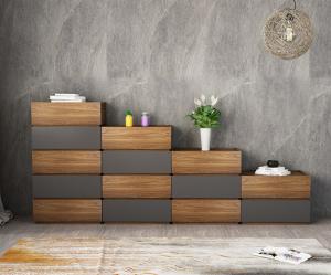 Quality Grey Wood Storage Cabinets Chest Of Drawer Living Room Melamine Wood Furniture wholesale