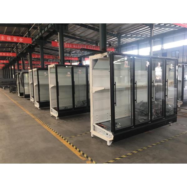 Frost Free Black Multideck Display Cooler with Swing Transparent Glass Door
