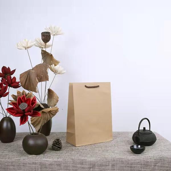 brown craft Promotional Paper Bags Zipper Top for Shoes clothing