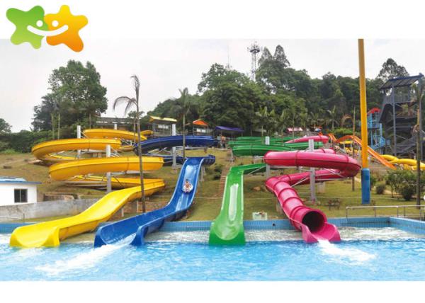 Combination Plastic Pool Water Slide , Large Pool Slides High Mechanical