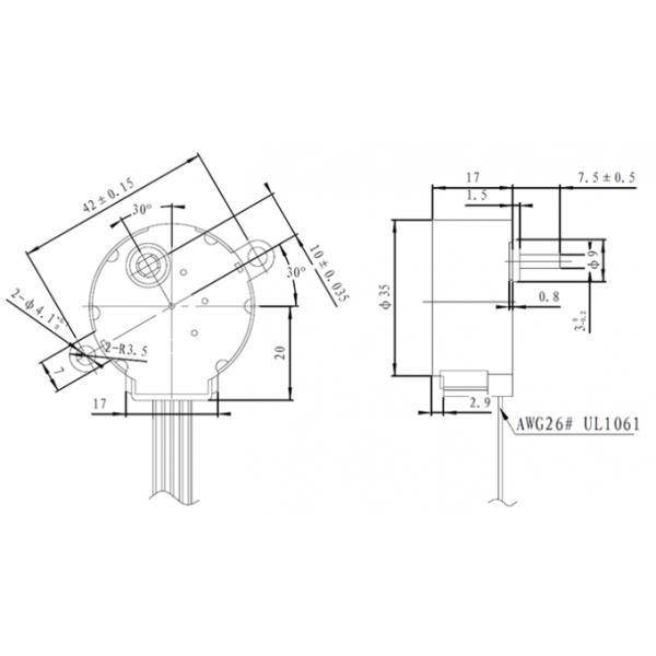 35BYJ46 5 Lines Unipolar 35mm Permanent Magnet PM Gearbox Stepper Motor 0