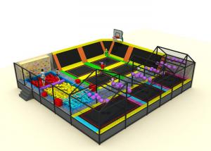 Quality Commercial Soft Play Trampoline , Galvanized Steel Pipe Big Trampoline Park wholesale