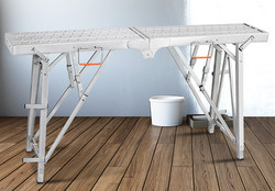 Galvanized Folding Working Platform Scaffold Ladder 1.8M