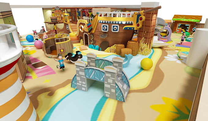 Pirate Ship Indoor Playground with Soft Padded Structure