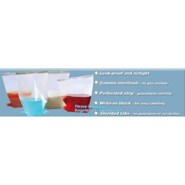 free-standing sterile sample bags for sample transport and storage, lab sterile sampling blender bag with filter, BAGEAS 2