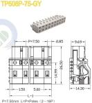7.50mm Double Levels Pluggable Terminal Block Header For PCB PA66 Male Sockets 2