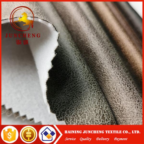 100% Polyester Bronzed Foil Embossed Faux Suede Fabric