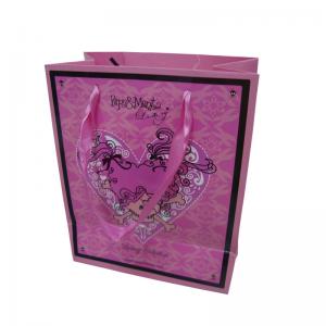 Quality Colored Custom Printed Recycled Paper Gift Bags With Satin Ribbon Handles Supplier wholesale