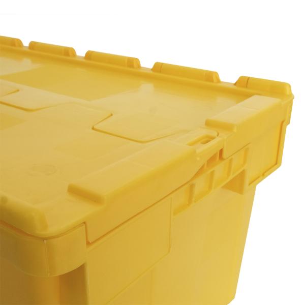 Transport Logistic Turnover Essential Stackable Solid Box Style Plastic Crate with Lid