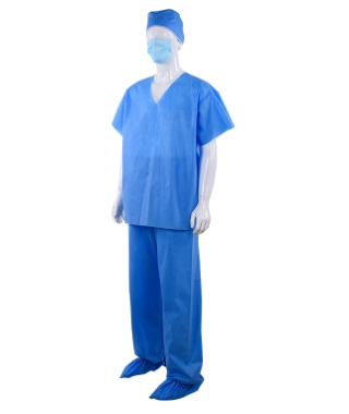Short sleeves Disposable Scrub Suits , FDA Medical Scrub Suits Uniforms