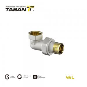 Quality Antirust 1/2inch ~2inch Brass Radiator Valve Brass Angle Fitting In 3 Pieces 46L wholesale