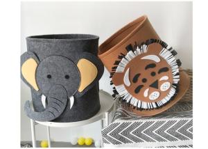 Quality Washable Lion Pattern Felt Storage Boxes Easy Using With EN71 Certification wholesale