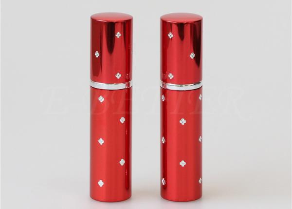 Cheap Red Mini 20ml Engraved Portable Perfume Atomiser Surface Dot Screw On Seal for sale