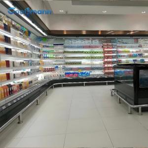 Quality Air Merchandiser Open Display Chiller Fridge Cabinet Cooling Hollow Glass Side Panel wholesale
