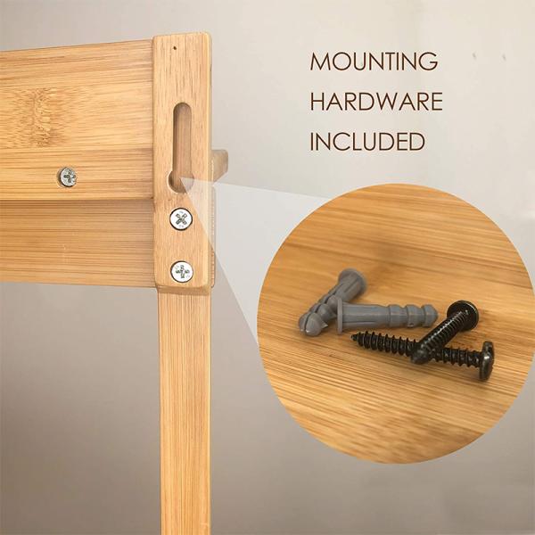 Multifunctional Bamboo Wall Hook Coffee Cup Hanger For Bathroom