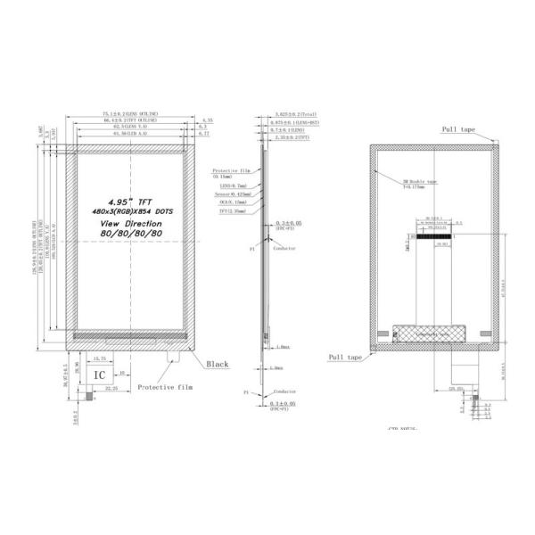 5" 40 Pin 480x854 Nits Hd+ Ips Lcd Display With Icn9700 Driver Ic