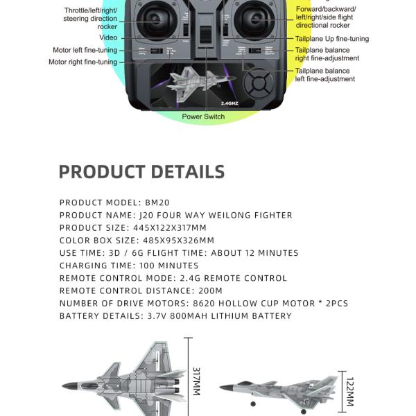 F22 Fighter Airplane Toys 2.4g 4ch RC Airplane Fixed Wing Plane Outdoor Toys Drone Qty/Ctn 18PCS/CTN Controller Battery AA