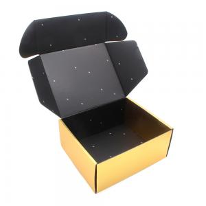 Quality Custom printing Corrugated cardboard black and gold shipping box rose gold boxes packaging with logo wholesale