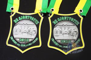 Nicekl Plating Soft Enamel Medals , Die Strucking Custom Medallions With Cord
