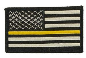China US FLAG YELLOW LINE TOW TRUCK SECURITY POLICE FIRE EMBROIDERY PATCH on sale