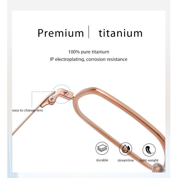 Computer Acetate Reading Glasses Titanium Square Prescription