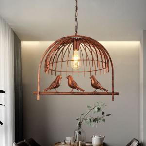 Quality Nordic bird chandelier Bedroom Amercian country drop light kitchen restaurant cafe cage chandelier(WH-VP-115) wholesale