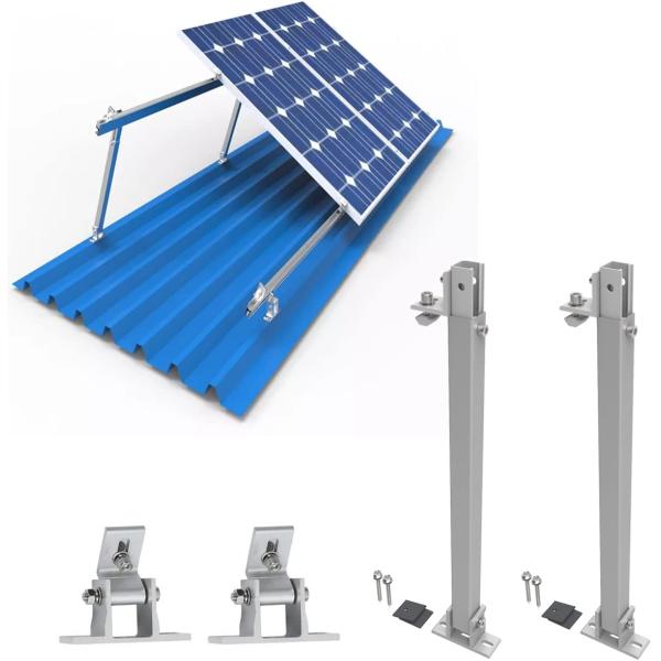 Maximum Efficiency Solar Panel Mounting Bracket with Adjustable Angle Wind Load 60M/s