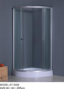Acrylic corner entry shower enclosure with tray , bathroom shower cubicles pop - up Waste drain