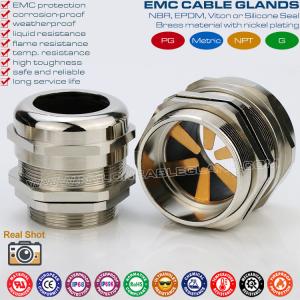 Quality Cable Glands EMV (EMI, EMC) Metric & PG Watertight IP68 Nickel-Plated Brass wholesale