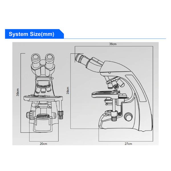 infinity Plan Achromatice Compound Optical Microscope 3W LED A12.1502 Backward Quadruple Nosepiece