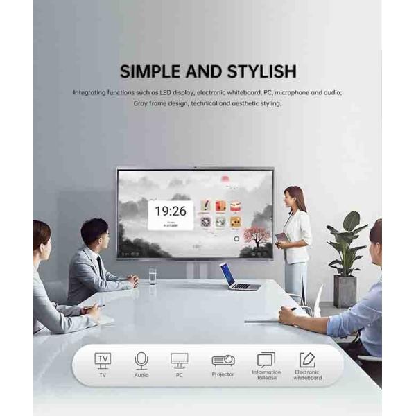 Education Smart Interactive LCD Touch Screen 3840×2160 98Inch Lcd Whiteboard