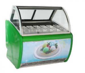 Quality 14 Pans Stainless Steel Pastry Shop Ice Cream Display Freezer wholesale