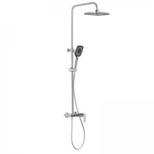 China Chrome Triple Function Bathroom Shower System With Adjustable Hand Sprayer on sale