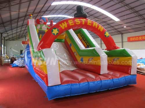 Commercial Blow Up Water Slides , Western Theme Large Inflatable Water Slide