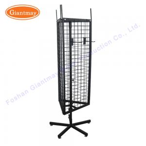 China 3 Sided Metal Shelf Revolving Stand Wire Rotating Display Rack on sale