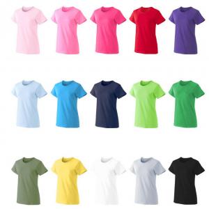 Quality Wholesale Cheap Plain Tee Custom Logo 180G Cotton Woman T-shirt in bulk wholesale