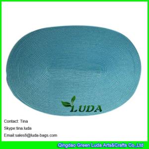 Quality LUDA lake blue table placemats waterproof oval placemats and coasters wholesale